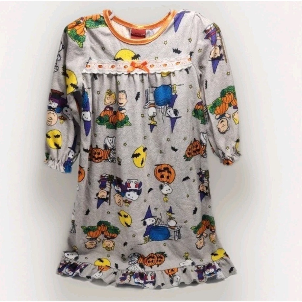 Peanuts Charlie Brown Snoopy Halloween Sleeper Gown Girls Pajamas 2T‎